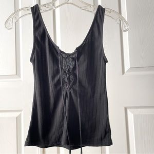 Urban outfitters XS black lace up front tank top